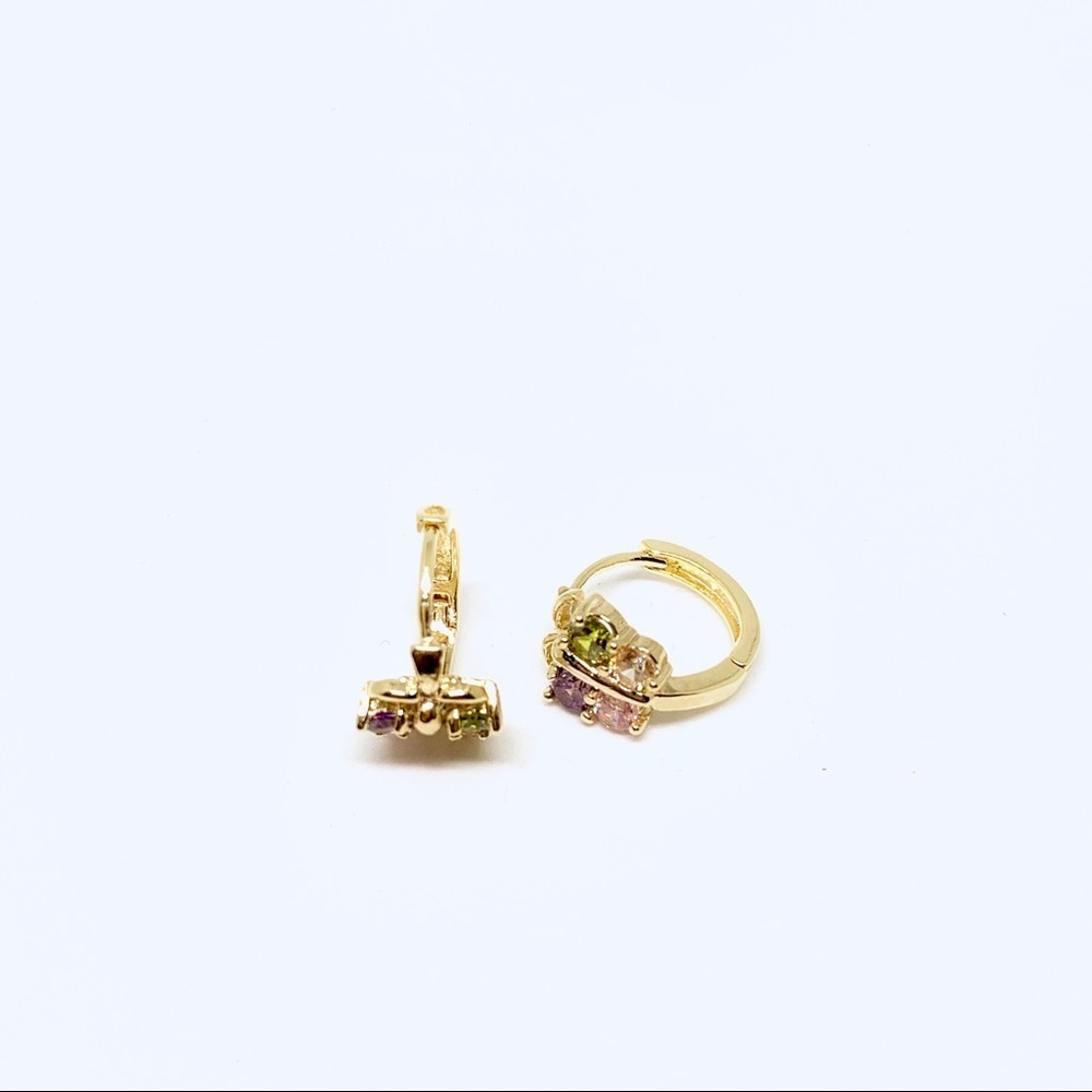 Multicolor Cz Butterflies 18k Gold Plated - Picture 4 of 4